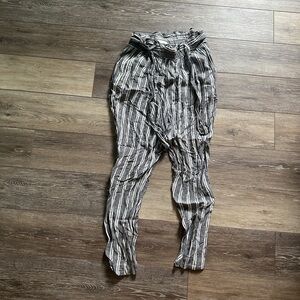 H&M Black and White Striped Pants
